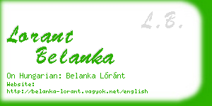 lorant belanka business card