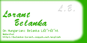 lorant belanka business card